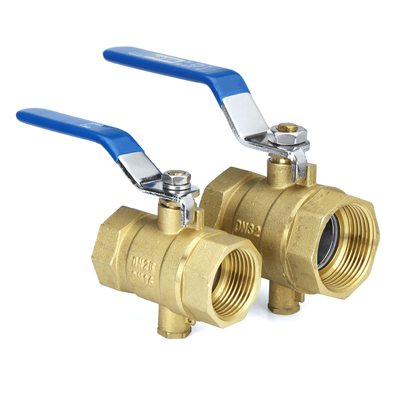 TMOK 1" 1-1/4" Manual Internal Threaded Brass Temperature Gauge Ball Valves for Thermometer - MRSLM