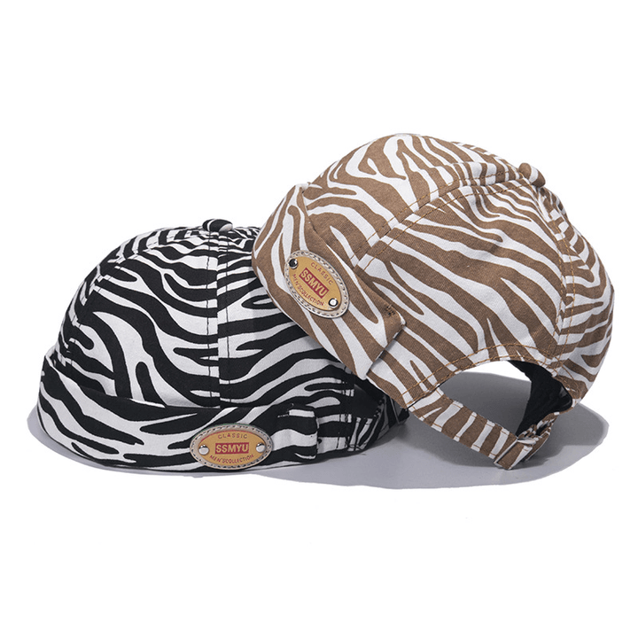 Borderless Zebra Print Landlord Hat Standard Melon Leather Hat - MRSLM