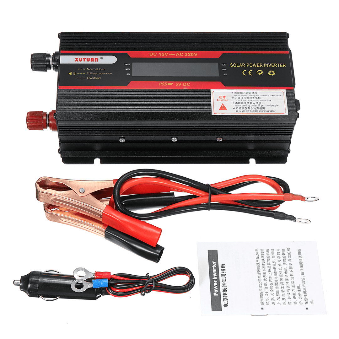 4000W Peak Power Inverter LCD Display DC 12/24V to AC 110V/220V Modified Sine Wave Converter - MRSLM