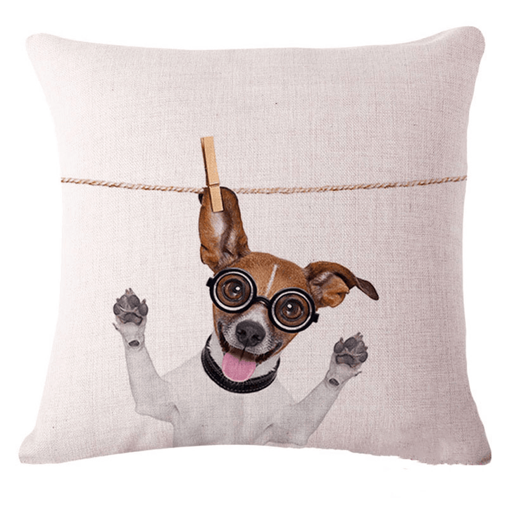 Honana 45X45Cm Home Decoration Creative Cute Cartoon Dogs 8 Optional Patterns Cotton Linen Pillowcases Sofa Cushion Cover - MRSLM