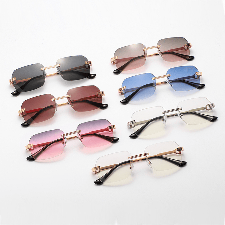 Fashion Irregular Crystal Cut Square Sunglasses - MRSLM