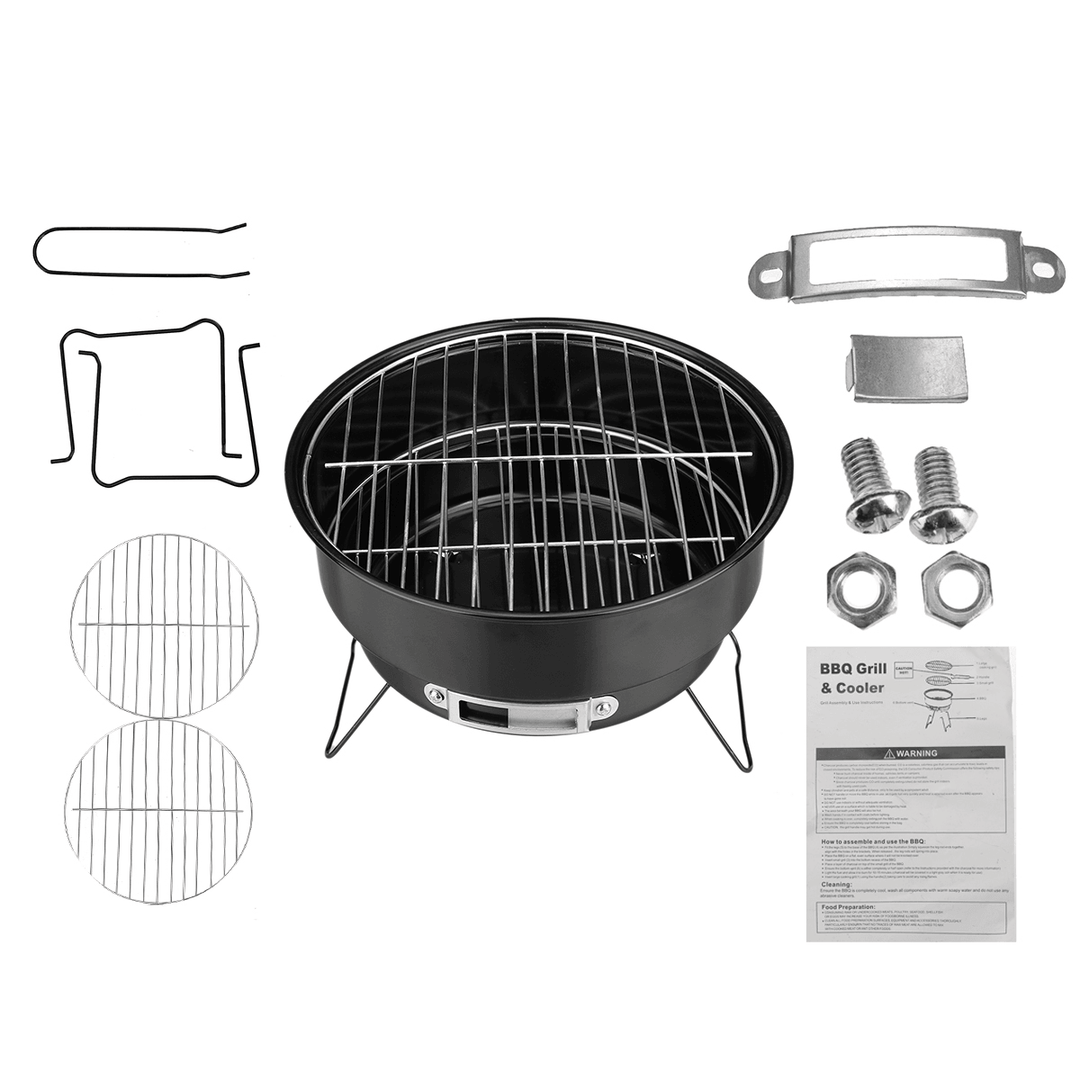 Round Barbecue Grill Foldable Stainless Steel Grill Portable Outdoor Camping Barbecue Grill - MRSLM