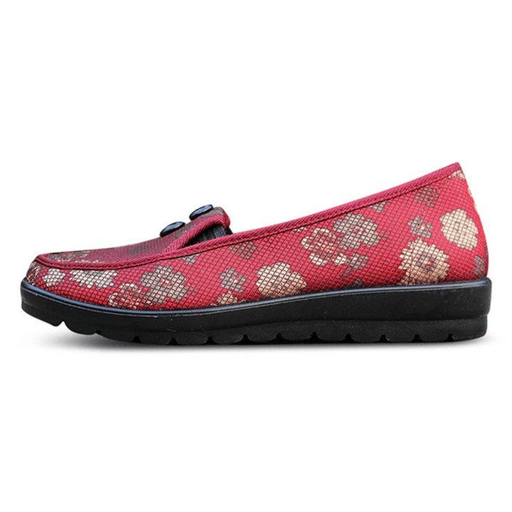 Floral Mesh Breathable Slip on Flat Shoes round Toe Soft Sole Flats - MRSLM