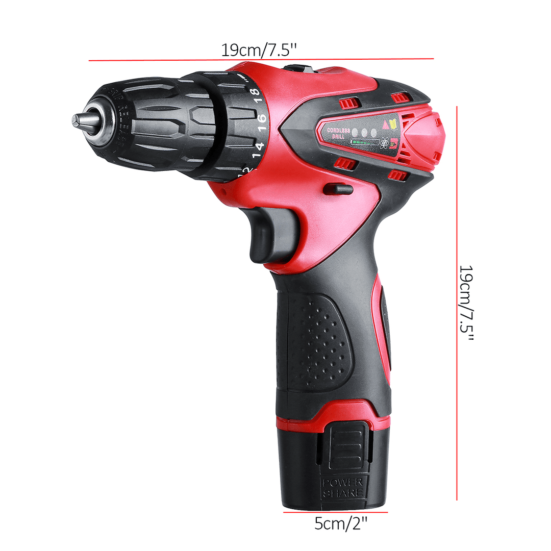 12V 1500Mah Electric Screwdriver Cordless Drill Mini Wireless Power Driver Power Tool W/ 1Pc Battery - MRSLM