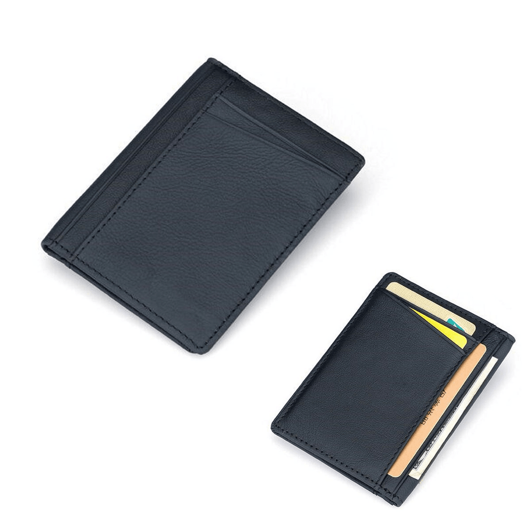 PU Leather Slim Thin Credit Card Holder Mini Money Wallet Men ID Case Wallet - MRSLM