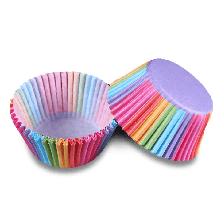 Honana Colorful Cupcake Paper Cake Liner Baking Muffin Box Cup Party Tray Cake Mold Decorating Tools Cupcake Paper Thicken Baking Cups Muffin Cupcake Liners 100Pcs Colorful Cupcake Liner Wedding Tool - MRSLM