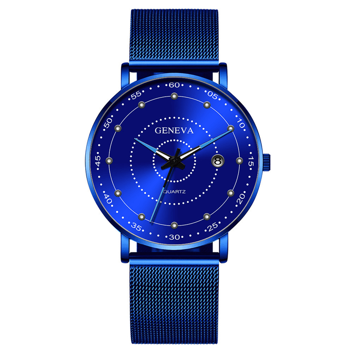 Fashion Alloy Men Business Watch Decorated Pointer Luminous Quartz Watch - MRSLM