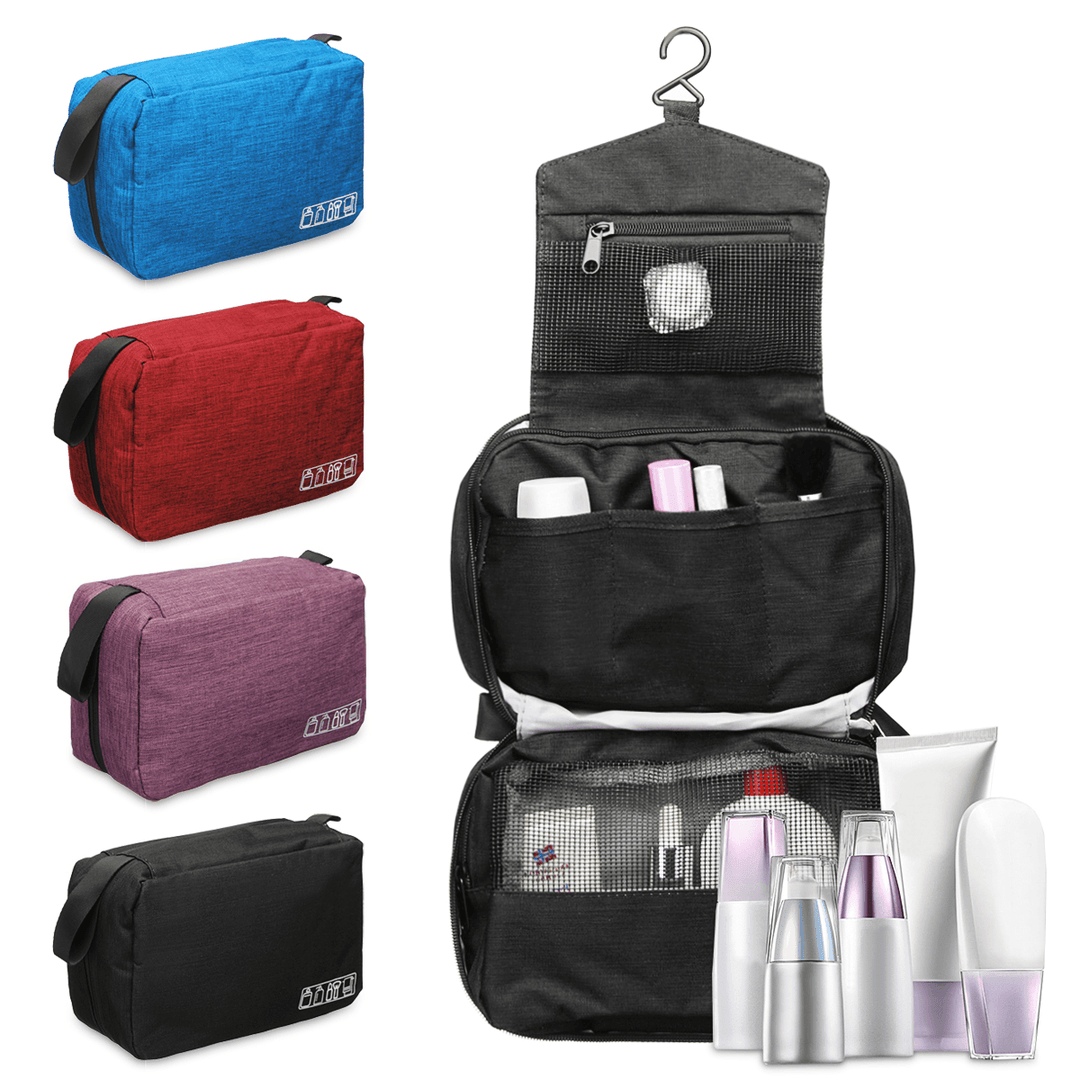 Mens Women Toiletry Wash Bag Hanging Travel Cosmetics Storage Kit Waterproof Organizer Bag for Outdoor - MRSLM