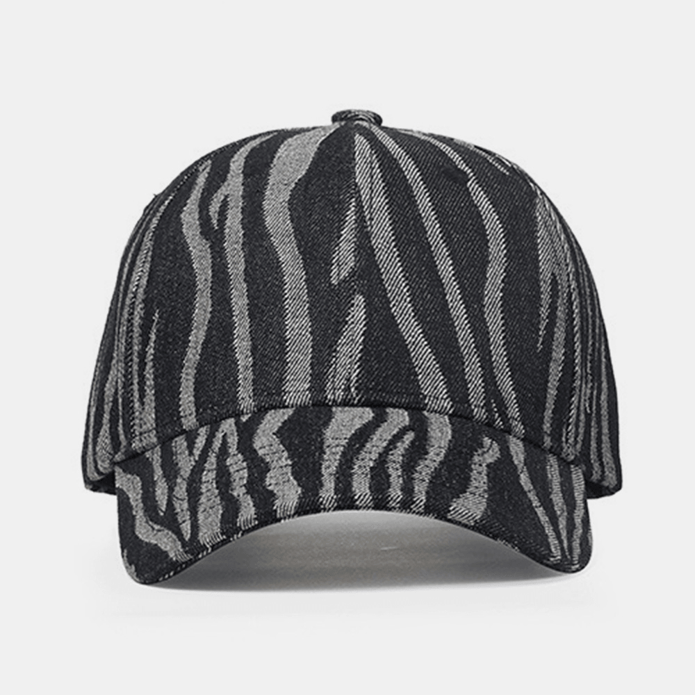 Men Cotton Striped Pattern Adjustable Cap Casual Sunshade Baseball Cap - MRSLM