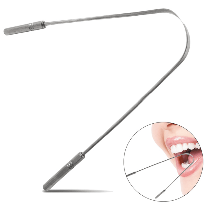 Stainless Steel Tongue Scraper Tongue Cleaner Scraper Head Dental Tools - MRSLM