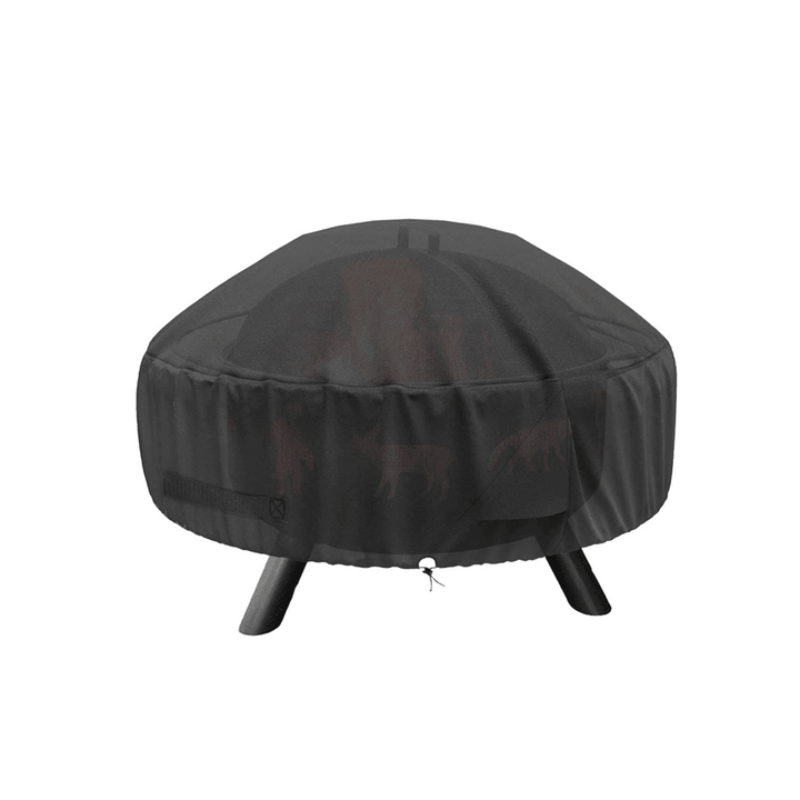 48 Inch Outdoors Waterproof 210D Polyster BBQ Grill Protective Cover with Thick PVC Coating round Fire Stove Cover - MRSLM