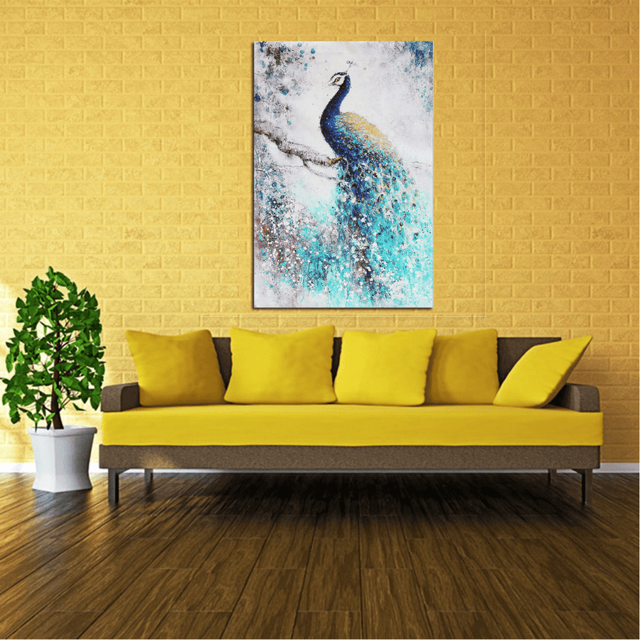 Peacock HD Unframed Canvas Print Peacock Art Paintings Picture Wall Home Decor - MRSLM