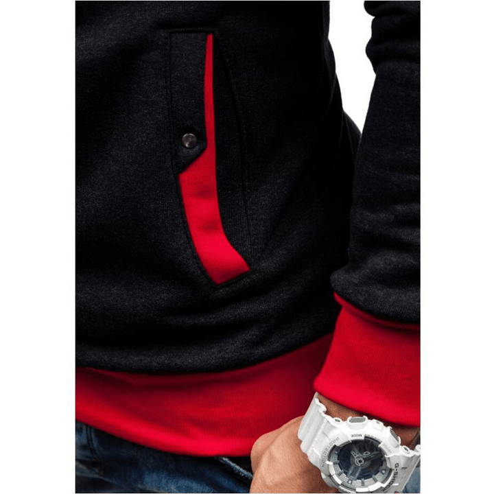 Men Zipper Dual Pockets Hooded Sweatshirt - MRSLM