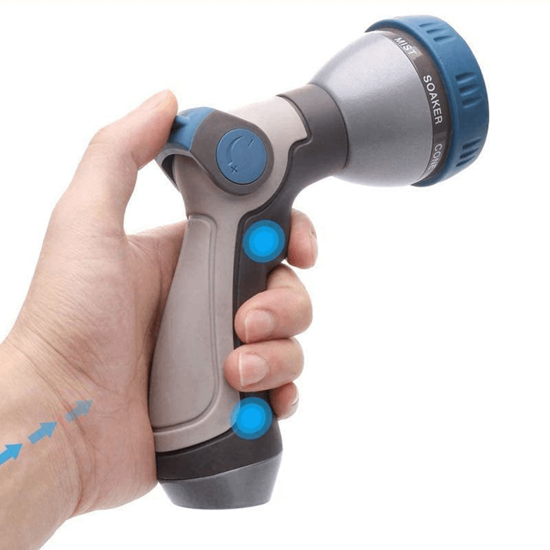 Pressure Washer Sprayer Hose Nozzle Garden Metal Spray Nozzle High Pressure 8 Spray Patterns Thumb Control for Garden Watering Car Washing - MRSLM