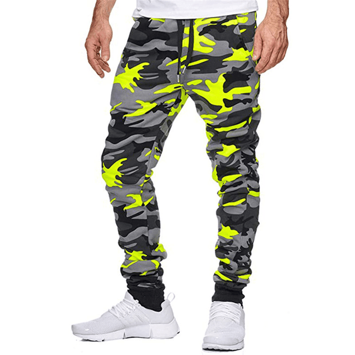 Casual Camouflage Mid-Waist High-Stretch Print Stretch Sports Jogging Pants - MRSLM