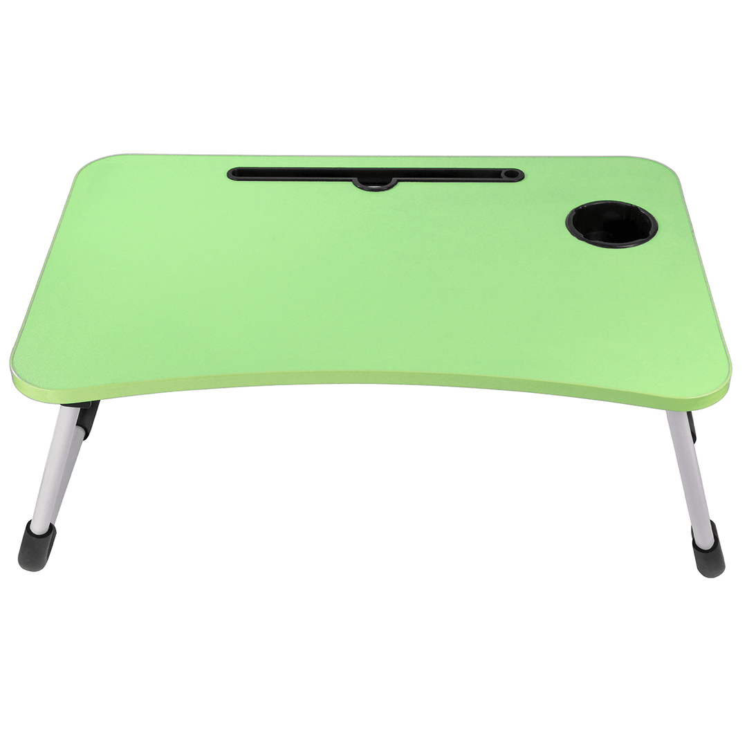 60 X 40 X 28Cm Bed Tray Desk Folding Computer Desk with Card Slot and Cup Holder - MRSLM