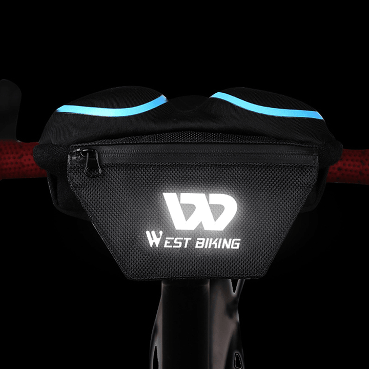 WEST BIKING Breathable Reflective Logo Flexible Silicone Adult Bicycle Bike Saddle Cover Cushion Cover with Storage Bag + Rain Cover - MRSLM