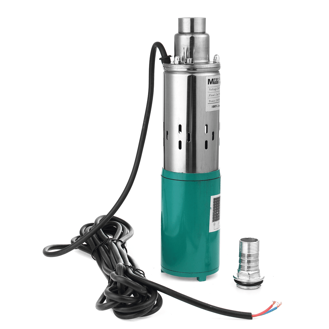 250W 12V/24V/48V Submersible Water Pump Portable Stainless Steel Water Pumping Device - MRSLM