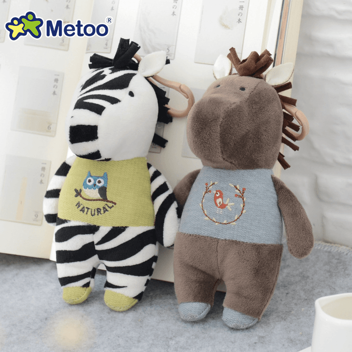 Metoo Horse Zebra Lamb Plush Doll Backpack Strap Accessories Key Chain Creative Gift - MRSLM