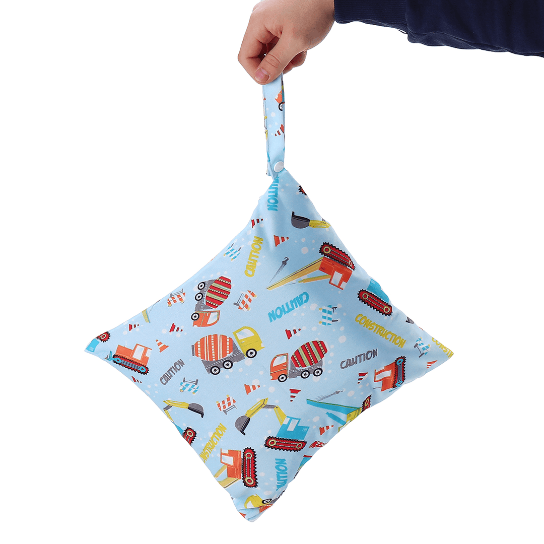 Reusable Waterproof Wet Dry Baby Diapers Bags Portable Travel Baby Nappy Changing Double Pocket Wetbags - MRSLM