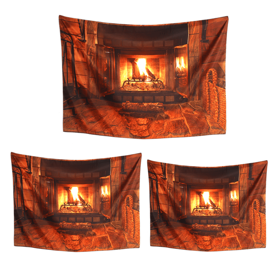 Polyester Wall Hanging Tapestry Art Home Decor Fireplace Pattern Blankets for Home Bedroom Porch Hangings - MRSLM