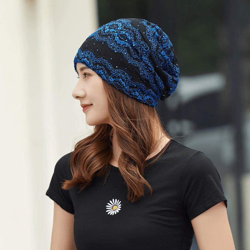 Women Cotton Ethnic Style Floral Embroidery Warm Casual Outdoor Brimless Beanie - MRSLM