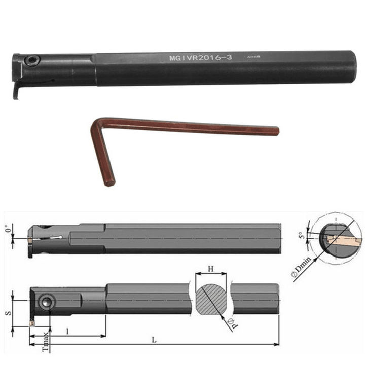 MGIVR2016-3 16X160Mm Lathe Grooving Cut off Tool Holder for MGMN300 Insert 3Mm Cut - MRSLM