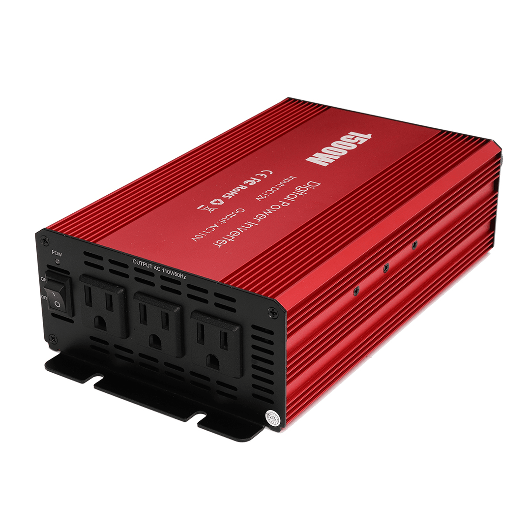 Portable 1500W Car Power Inverter DC 12V to AC 110V Modified Sine Wave Converter - MRSLM