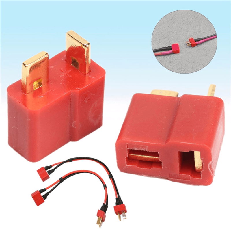 Excellway® DC 012 20Pcs T Plug Male & Female Connectors Deans Style for RC Lipo Battery - MRSLM