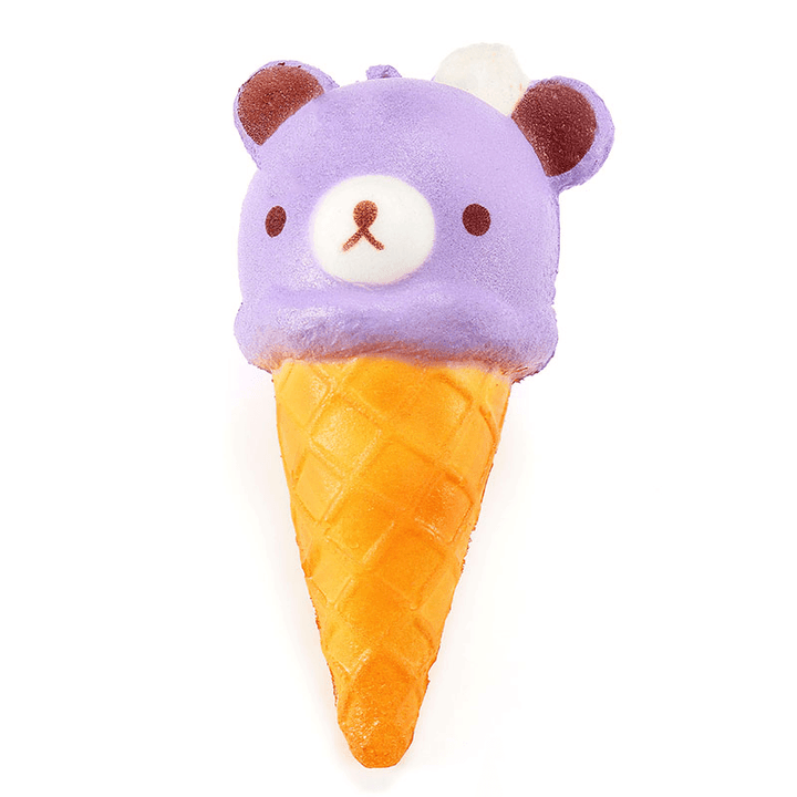 Squishy Ice Cream Bear Soft Slow Rising Collection Gift Decor Squish Squeeze Toy - MRSLM