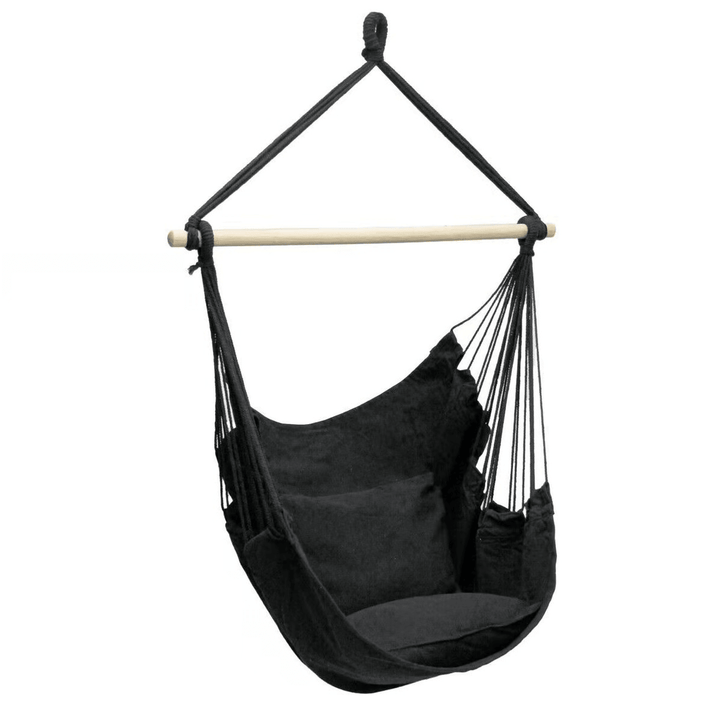 Portable Hanging Hammock Chair Swing Seat Home Garden Outdoor Camping Pillows - MRSLM