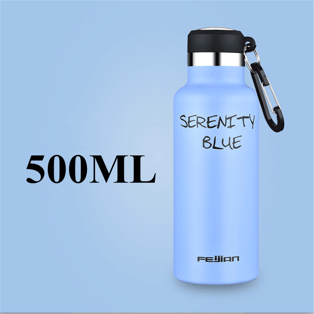 500Ml Stainless Steel Sport Water Bottle Running Kettle Cycling Hiking Drink Vacuum Cup - MRSLM