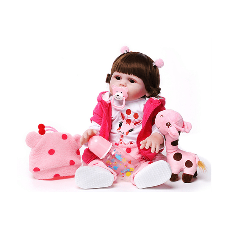 Lifelike Newborn Dolls Curly Hair Doll Handmade Silicone Dolls Sleeping Doll Children'S Toys Gifts - MRSLM