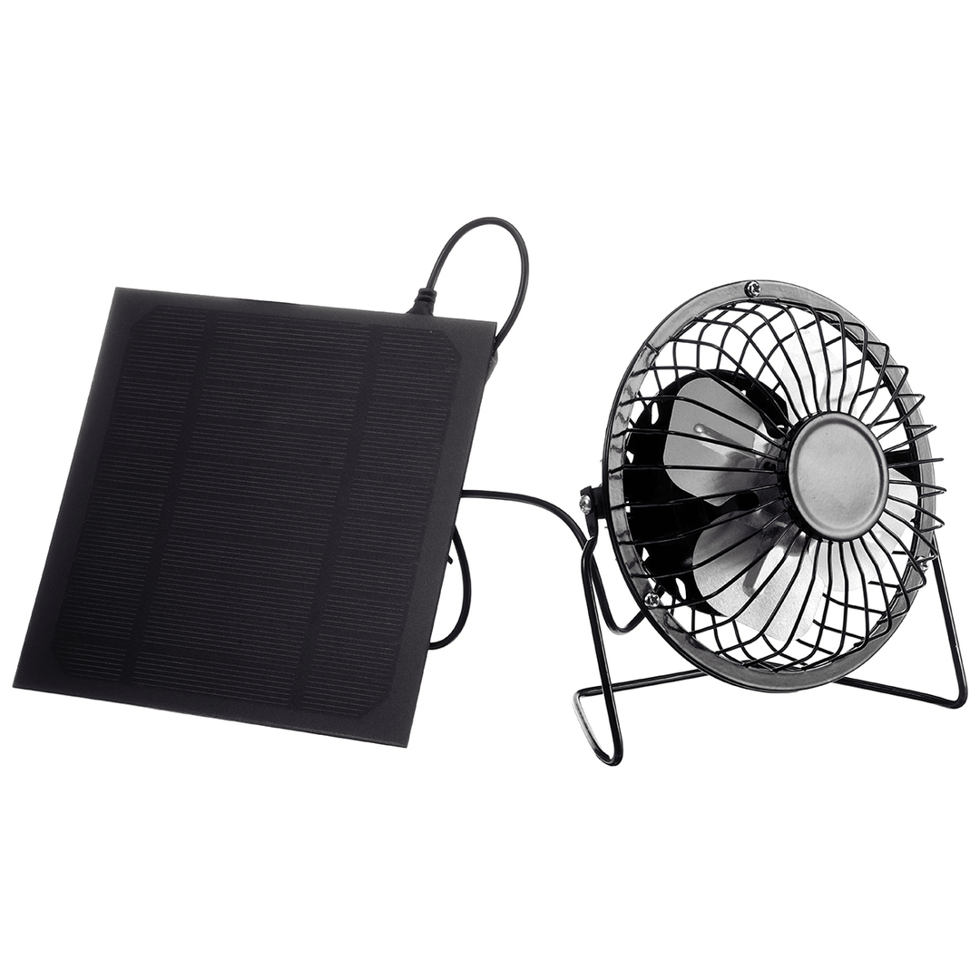 5W 5V 4Inch Solar Panel External Fan Portable Fan for Outdoor Travel - MRSLM