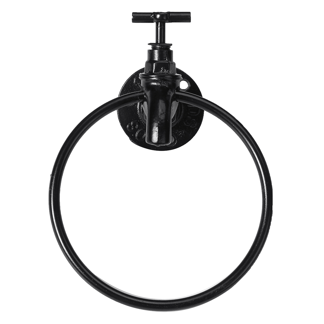 Wall Mounted Towel Ring Holder Kitchen Bathroom Storage Organizer Rack Hanger - MRSLM