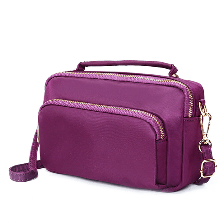 Women Nylon Waterproof Multi Pocket Zipper Handbag Crossbody Bag - MRSLM