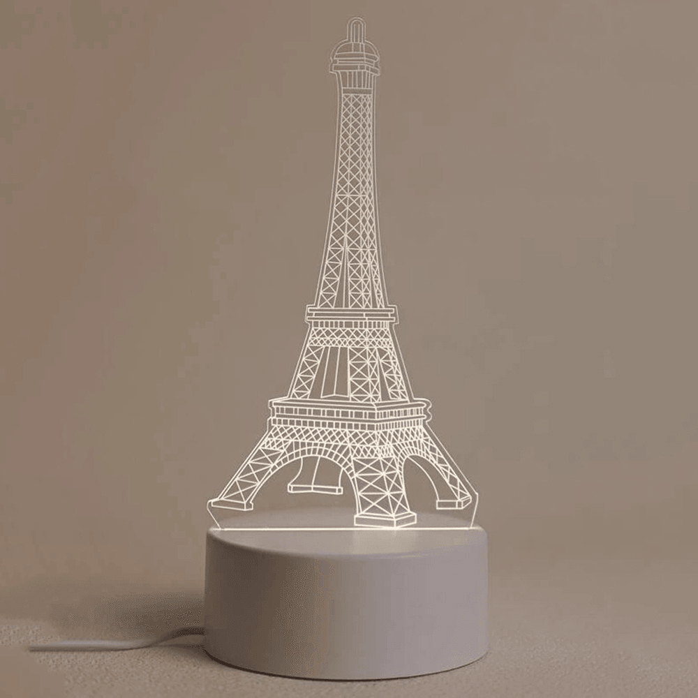 3D Eiffel Tower Led Night Light USB Charging Creative Colorful Home Decor for Bedroom Garden Living Room Decoration - MRSLM