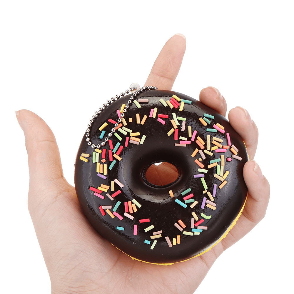 Cake Squishy Chocolate Donuts 9CM Scented Doughnuts Squeeze Jumbo Gift Collection with Packaging - MRSLM