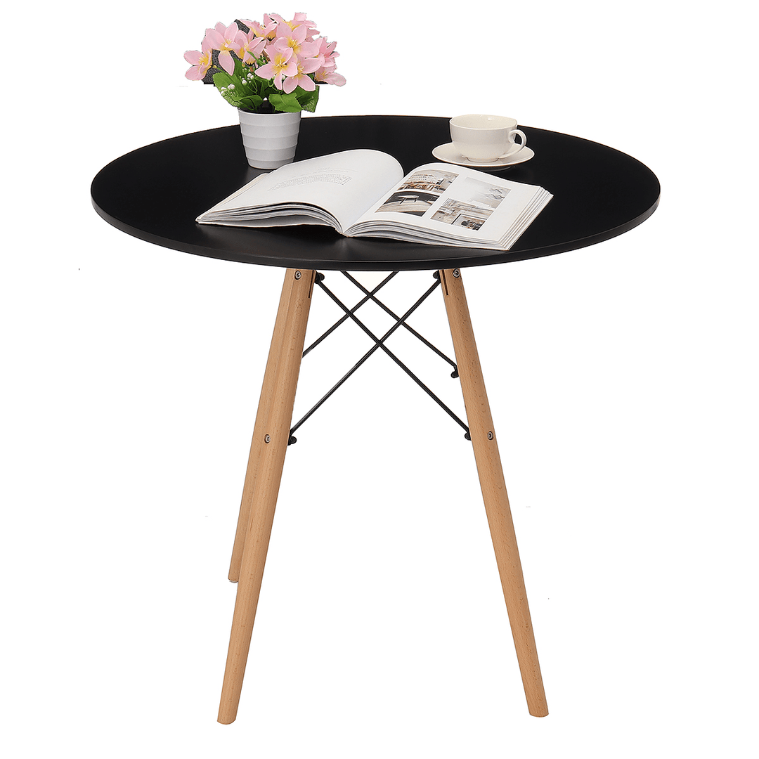 Eames round Table Modern Coffee Dining Desk Wood Leg Afternoon Tea Table Laptop Desk - MRSLM