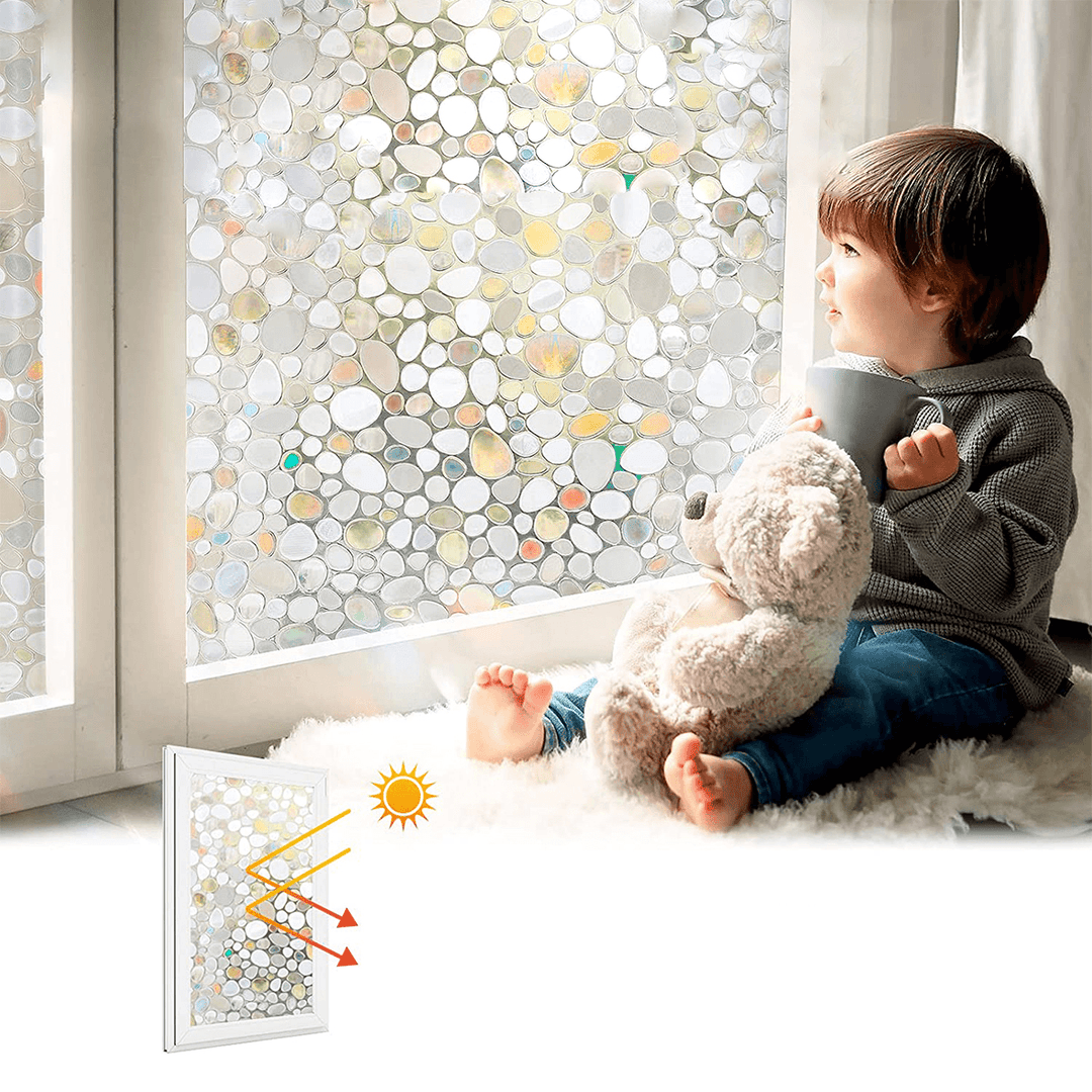 45X200Cm PVC Polka Dot Sequin Electrostatic Glass Window Sticker Glue-Free Window Film Removable Glass Window Decals - MRSLM