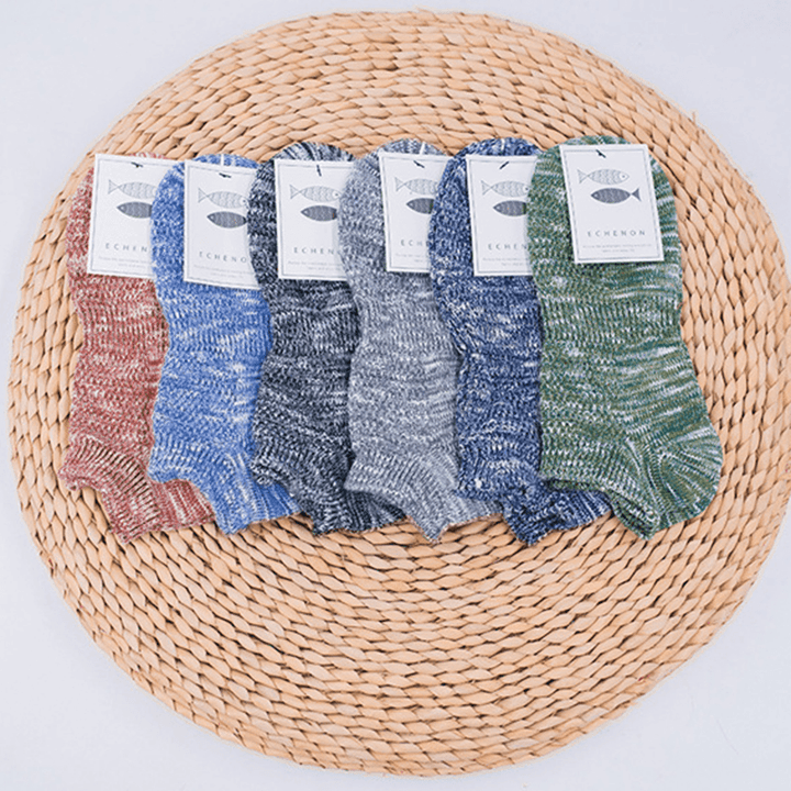 Men'S Vintage Cotton Socks Ethnic Style No-Show Socks - MRSLM