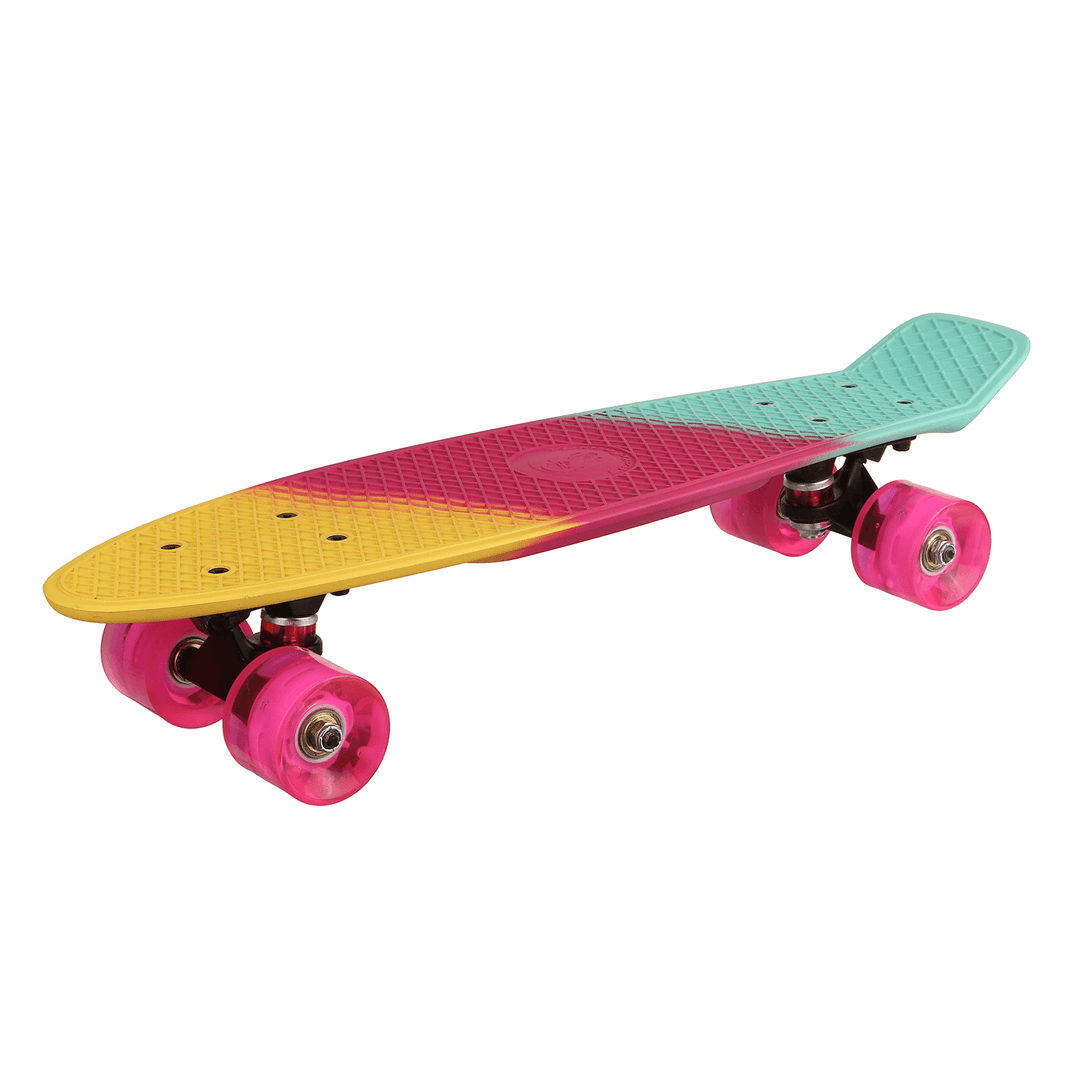 23Inch Kids Skateboard Flashing Four-Wheel Longboard Children Mini Cruiser Scooter Max Load 50Kg - MRSLM