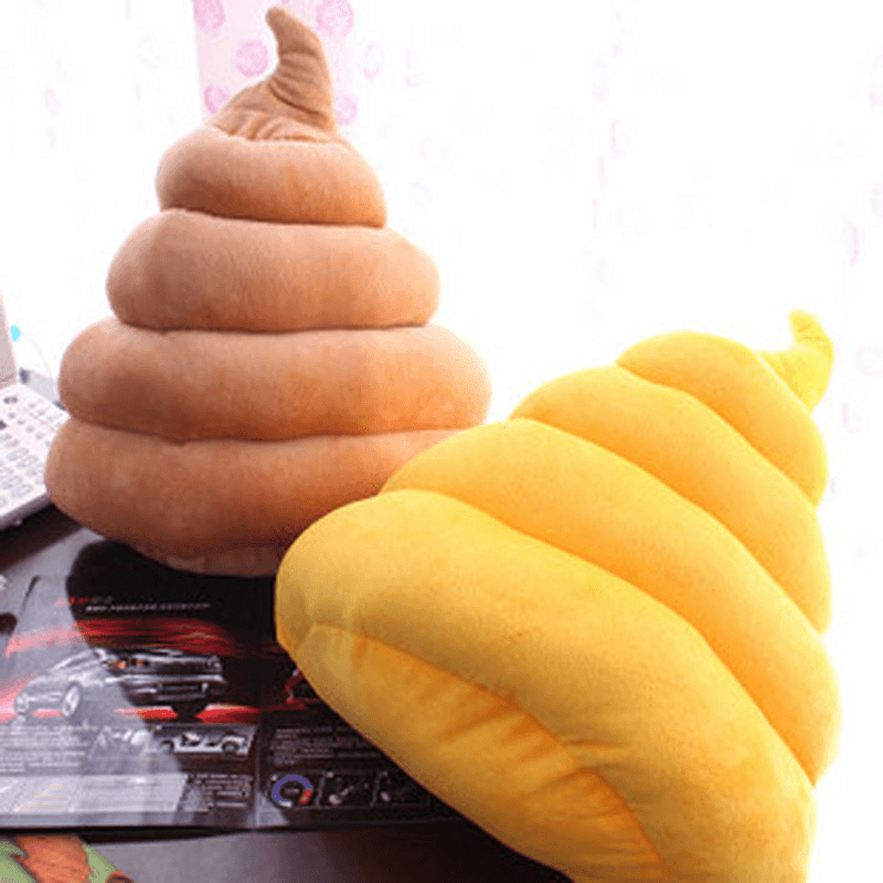 Funny Creative Brown Yellow Poo Shape Throw Pillow Bed Sofa Chair Plush Cushion - MRSLM