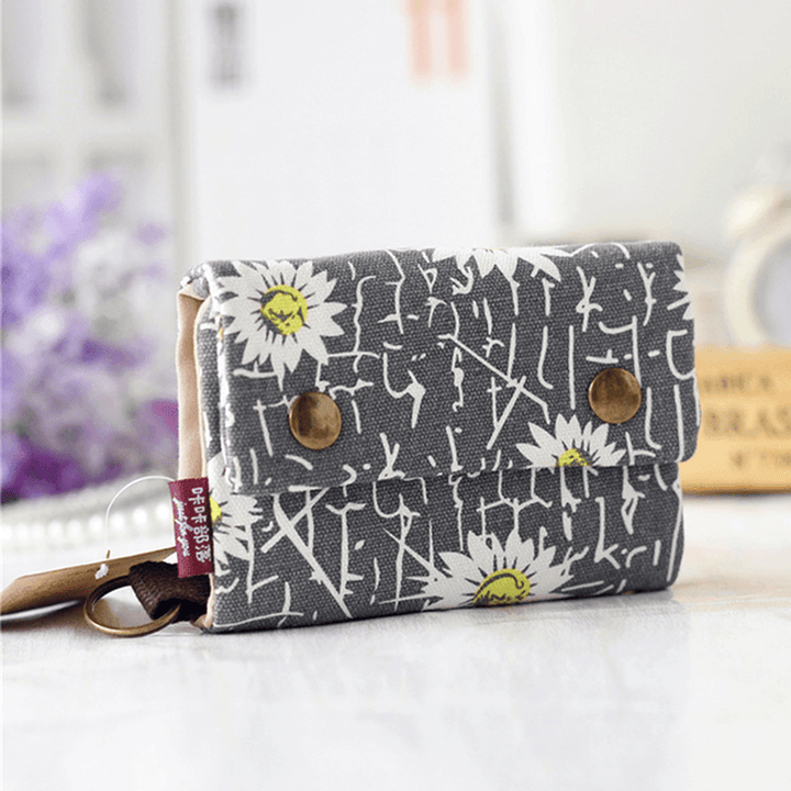 Women Handmade Three-Fold Purse Denim Wallet Casual Multi-Pockets Card Holder - MRSLM