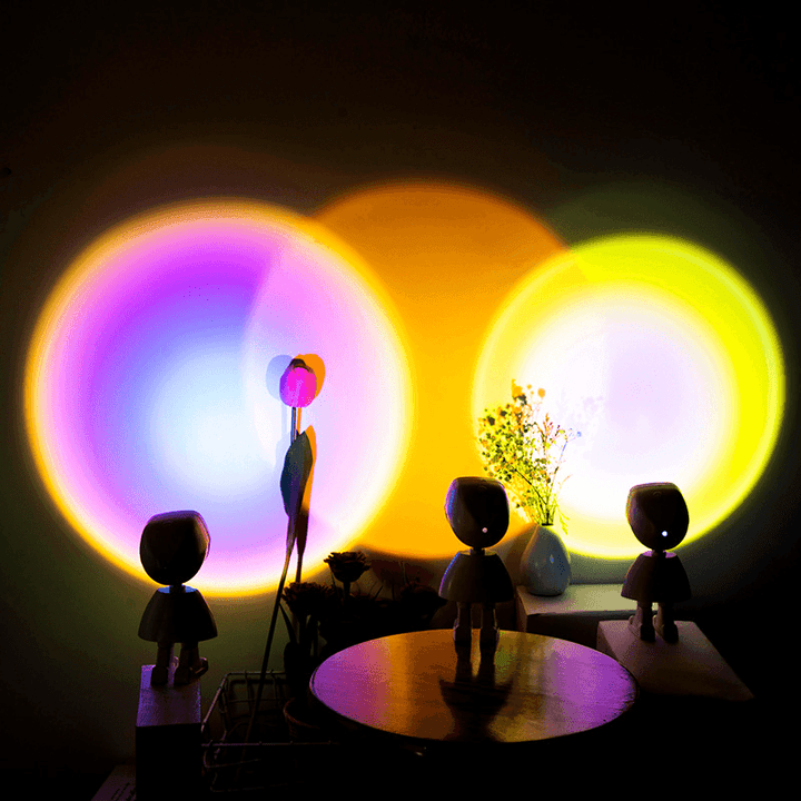 Sun Sunset LED Light Rainbow Projection Desk Lamp Home Decor USB Night Light - MRSLM