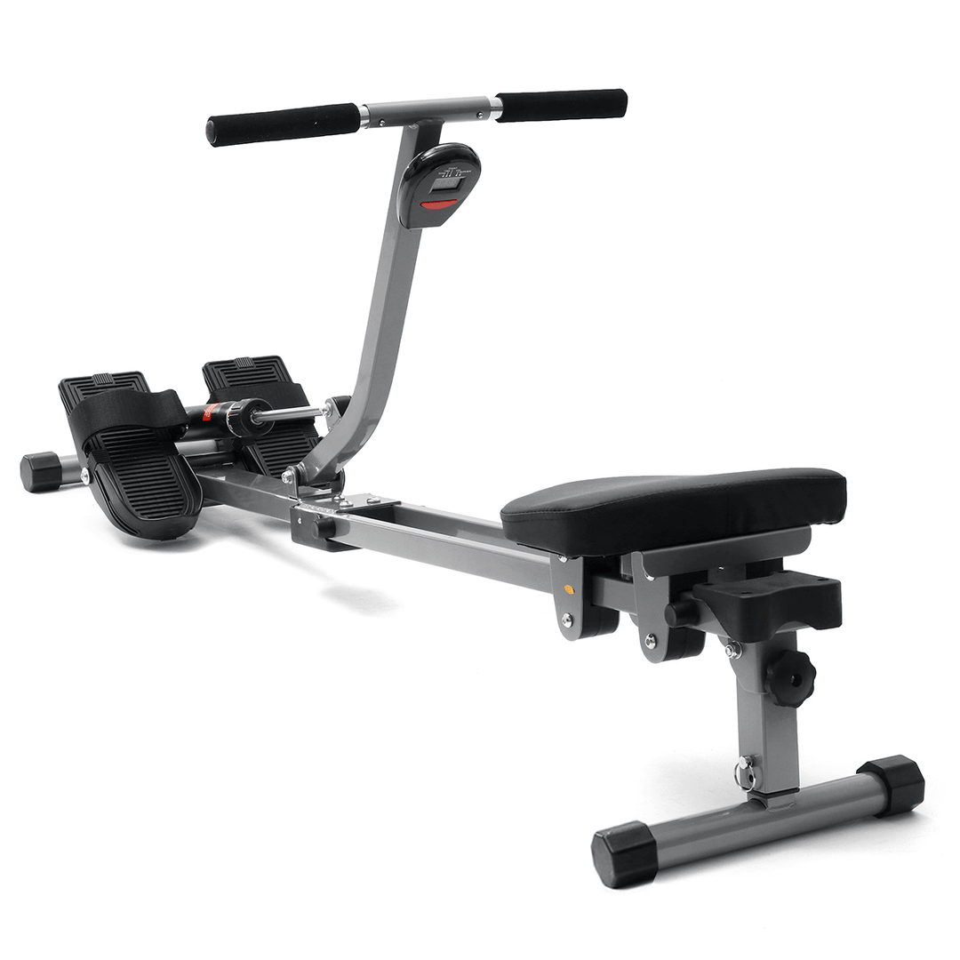 LED Display Foldable Rowing Machine 3-Level Adjustment Supine Board Body Fitness Home Gym Exercise Equipment - MRSLM