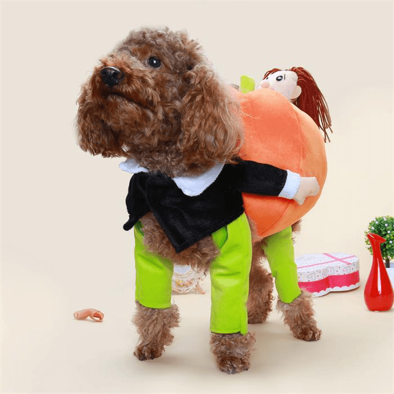 Funny Pet Dog Pumpkin Moveing Suits Pet Party Festival Apparel Clothing Costume Winter Clothes - MRSLM