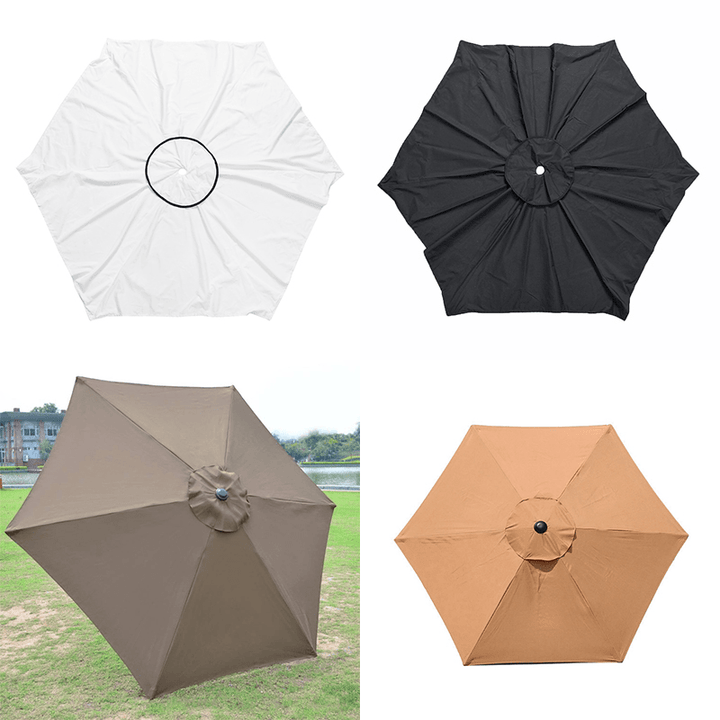 GREATT Outdoor 1.95M 6FT Patio Sun Umbrella Cover 6RIB Replacement Polyester Canopy Garden Parasol - MRSLM