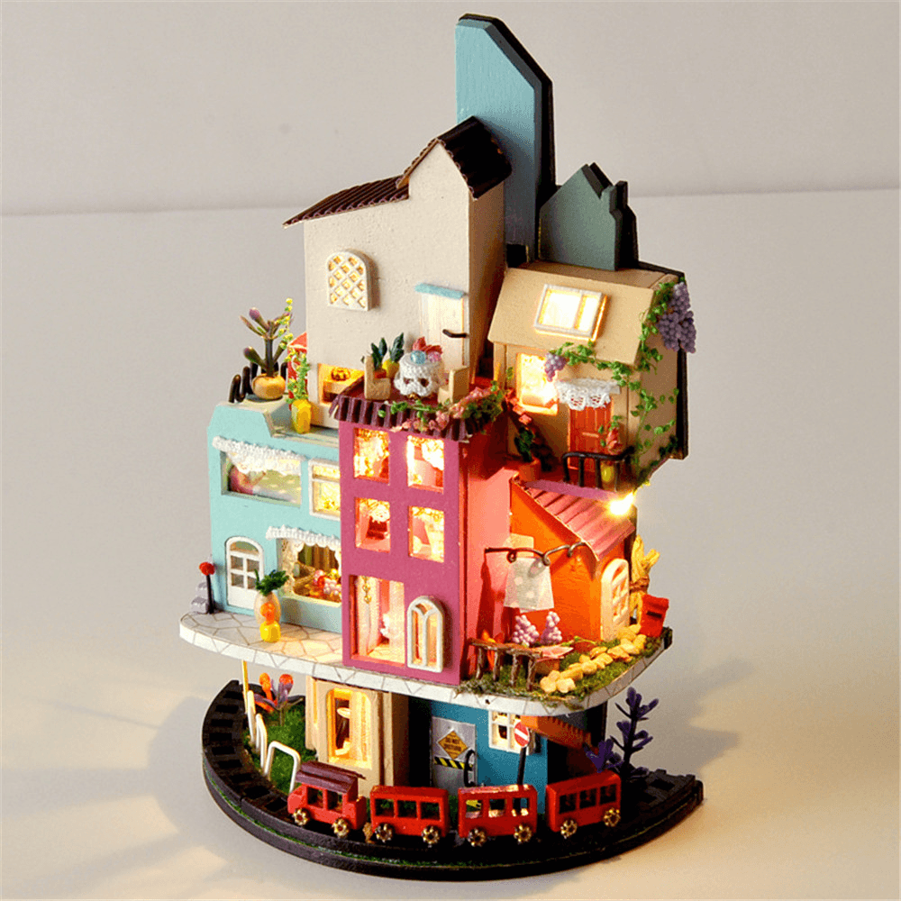 TIANYU TC2 Cloud Town DIY House Cloud House Candy Color Town Art House Creative Gift with Dust Cover - MRSLM