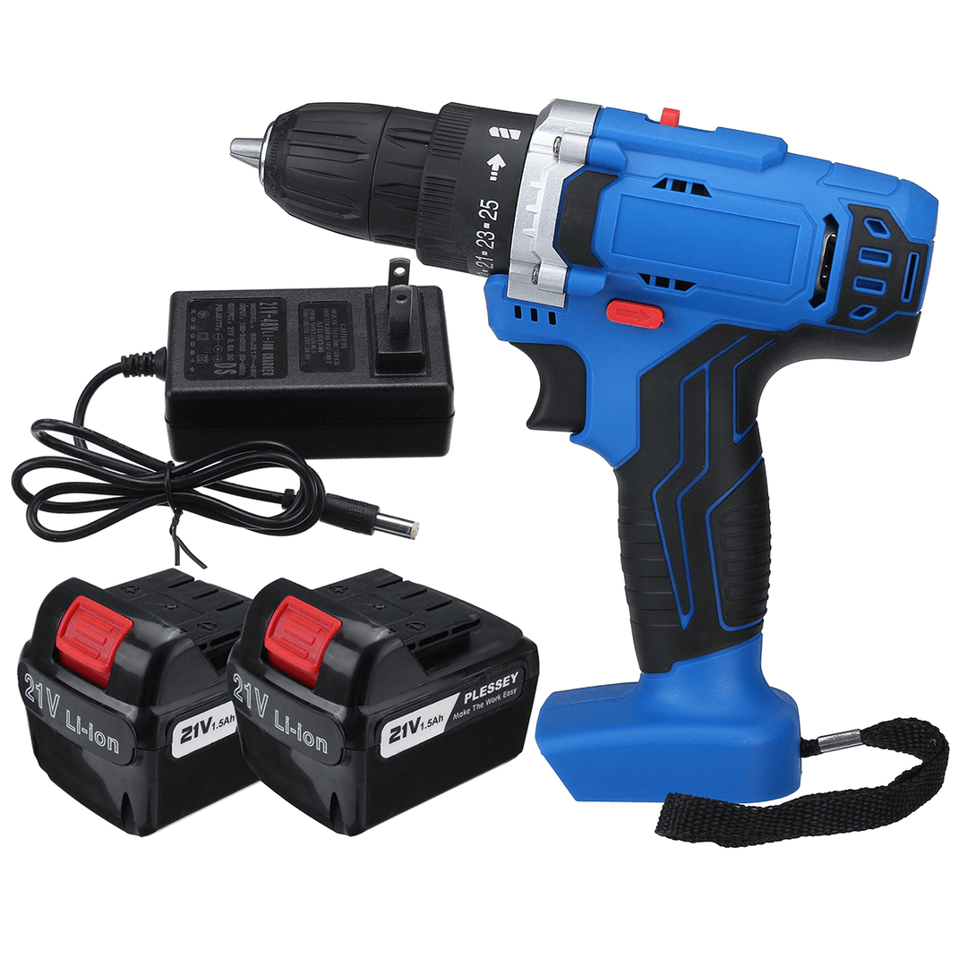 48V 1500RPM Electric Hammer Drill Cordless 28N.M LED Screwdriver W/ 1Pc or 2Pcs Battery - MRSLM